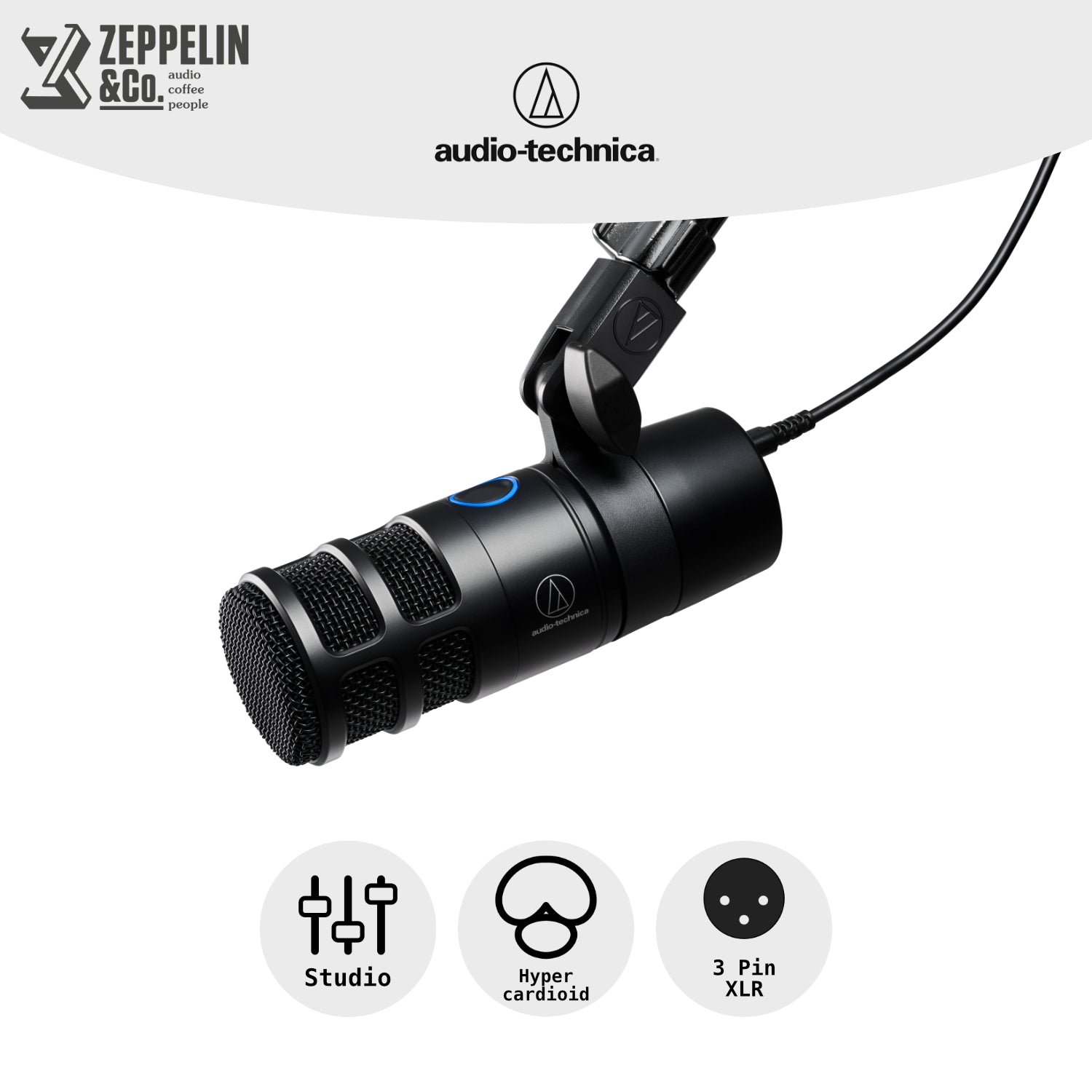Audio-Technica AT2040USB Hypercardioid Dynamic USB Microphone